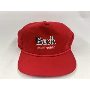 Vintage Beck 1946 1996 Red Rope Snapback Hat Youngan Made Sri Lanka